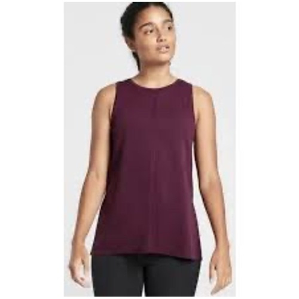 Athleta Foothill Seamless Tank Top Burgundy Tie Back Yoga Top Women's Small